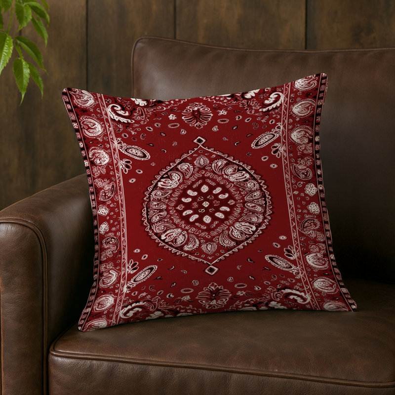 Coussin Farm, Carré 16 po, Bandana Prints