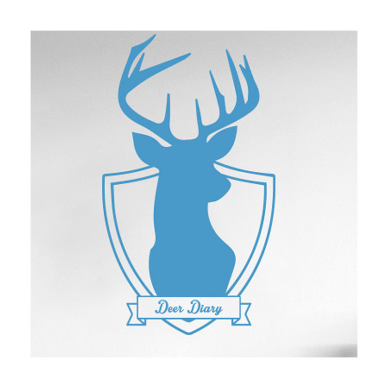 Animals Wall Decal, Blue, Large