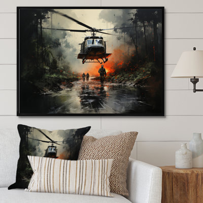 «Military Helopter In Vietnam War», reproduction sur toile
