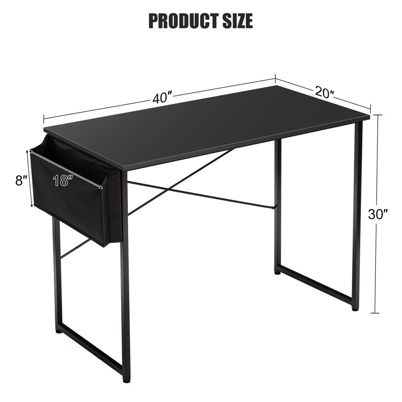 Bureau, Noir, H 30 po x l 40 po x P 20 po