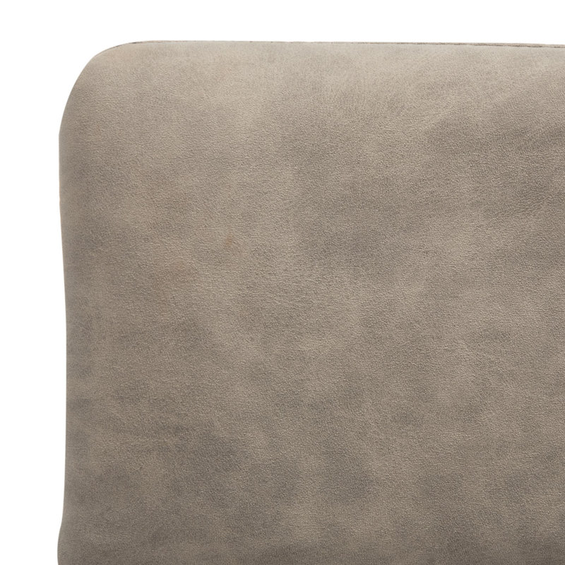 20'' H Leather Upholstered Metal Armchair, Light Gray Faux Leather