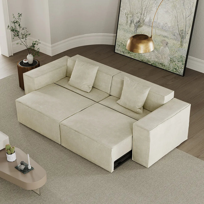 Canapé-lit Barrett Power, H 27,16 po x l 97,24 po x P 39,37 po, 3, Beige
