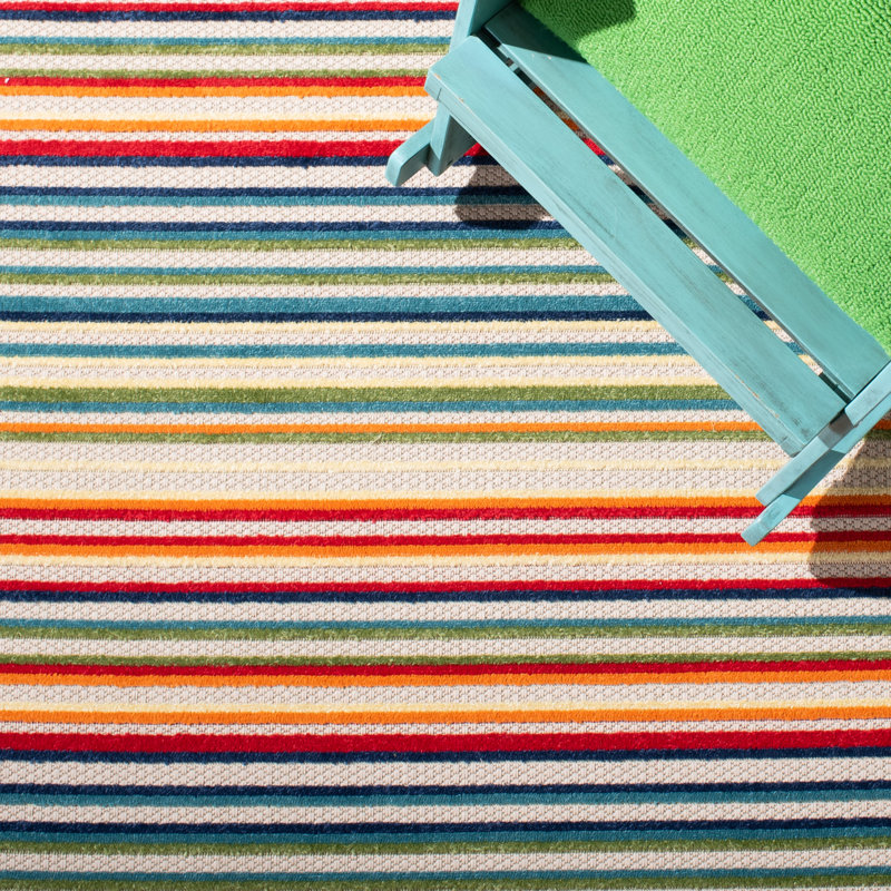 Tapis intérieur / extérieur rayé Kamari Performance, Tapis de couloir 2 pi 2 po x 17 pi