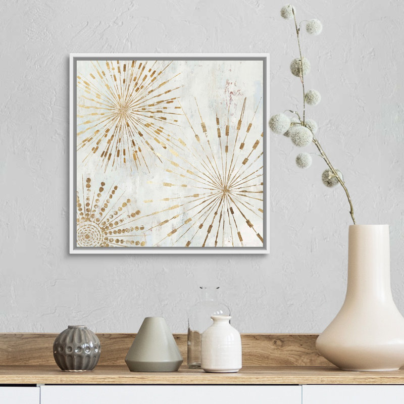 Golden Stars I par Tom Reeves - reproduction d'art sur toile, H 18 po x l 18 po x P 1,75 po, Cadre blanc