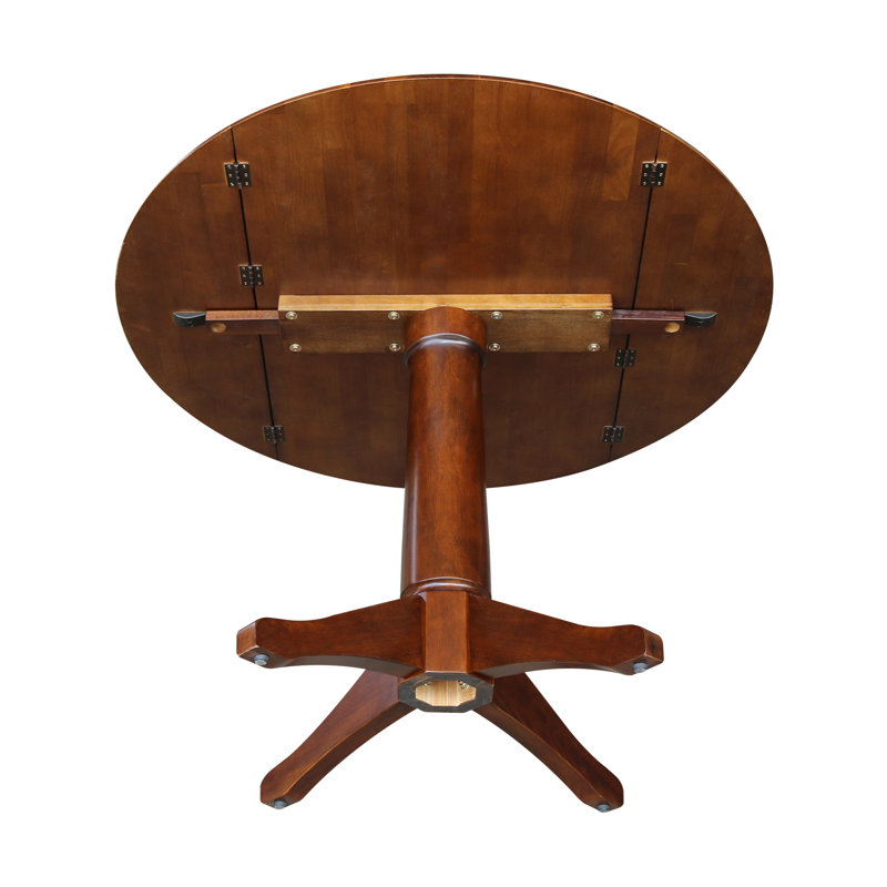 Extendable Round Solid Wood Dining Table, Espresso / Espresso