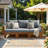 73.2" Outdoor Patio Sofa, Convertible Daybed with Cushions-420150910