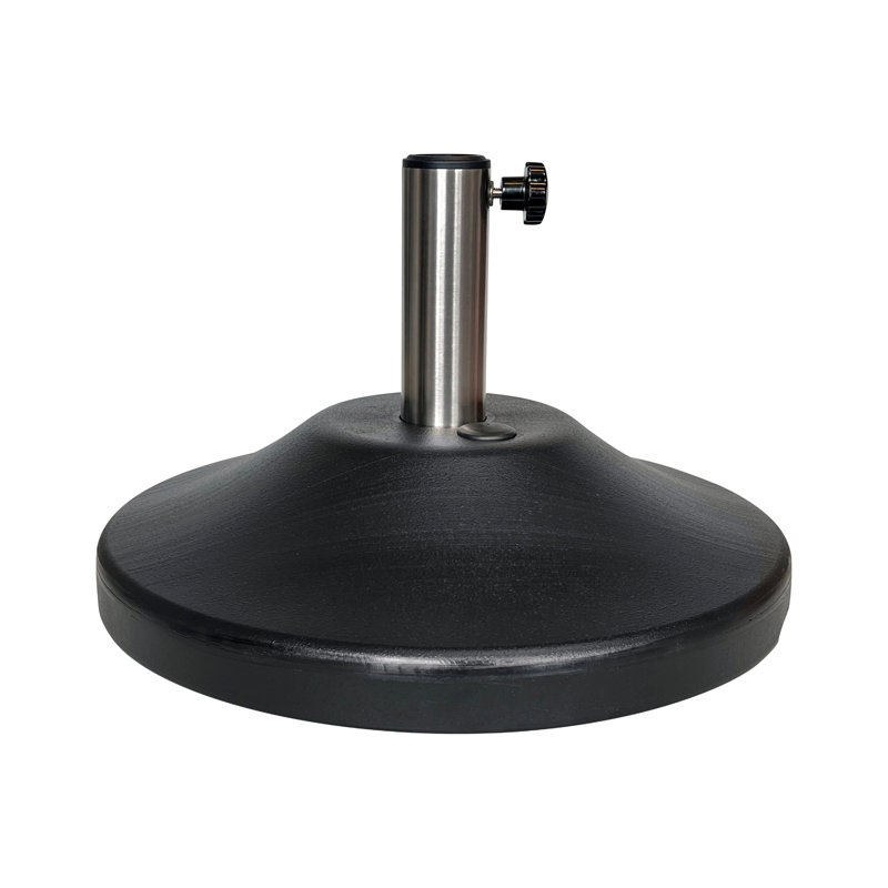 US Weight 50 lbs. Fillable Capacity Round Outdoor Patio Umbrella Base in Black, Black