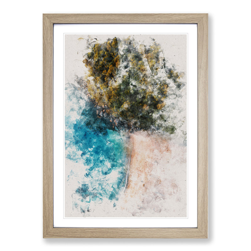 Forest Beach - Picture Frame Painting, 90cm H x 65cm W x 2cm D, Oak