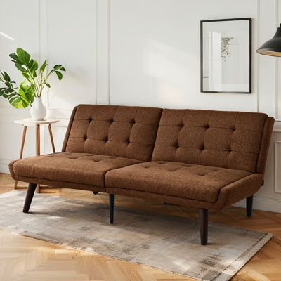 Canapé-lit futon convertible de 63 po avec dossier réglable à 5 positions, causeuse moderne pour petits espaces