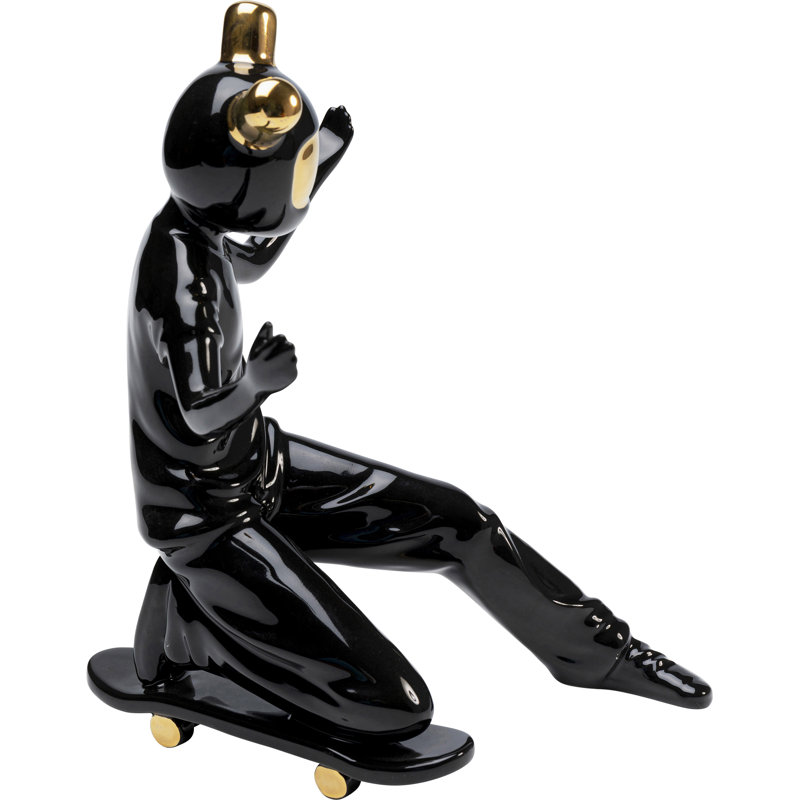 Skating Astronaut Black Figurine