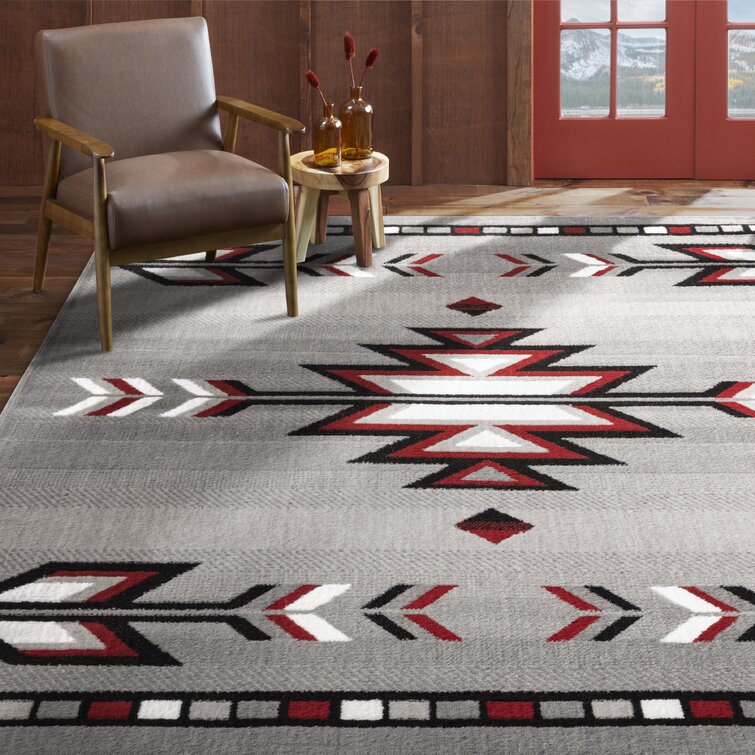 Shunette Geometric Machine Woven Cotton/Polyester Area Rug in Gray Foundry Select Rug Size: Rectangle 5'1 x 7'5