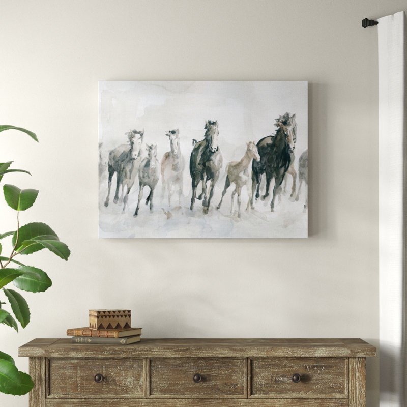 « running wild », reproduction de peinture à l’acrylique sur toile tendue, H 30 po x l 40 po x P 2 po