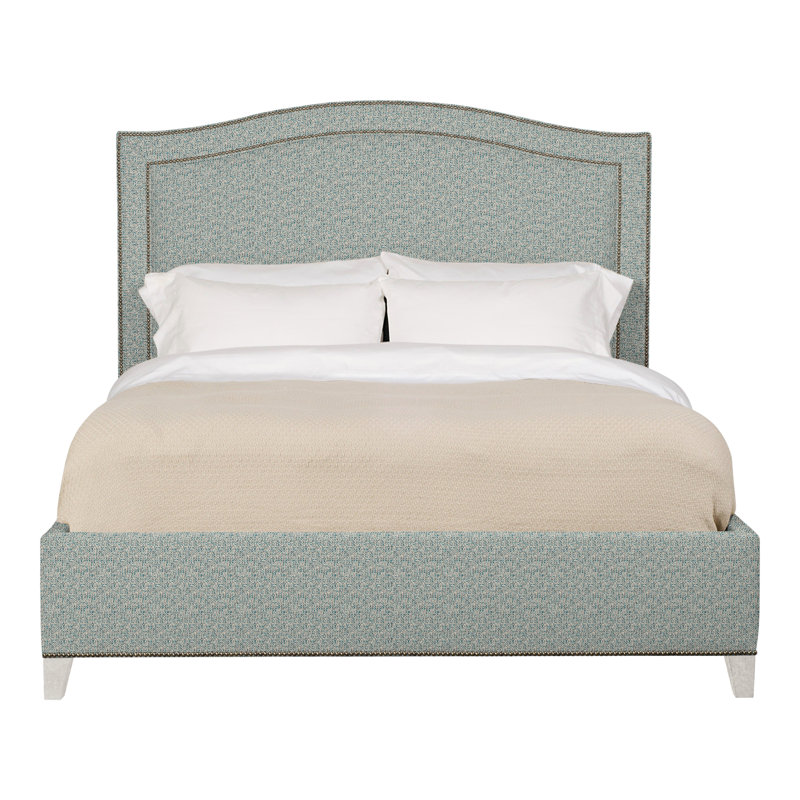 Caroline/Casey Queen Upholstered Low Profile Panel Bed, Tuck Water, Casa Blanca, Yes