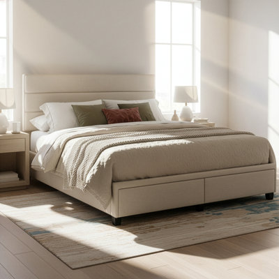 Wenger Upholstered Platform Storage Bed