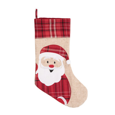 Chaussette de Noël en tissu écossais