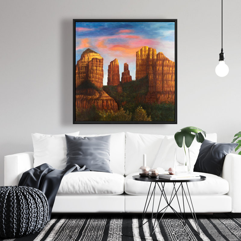 Cathedral Rock Arizona Brown Office Framed Canvas Decor