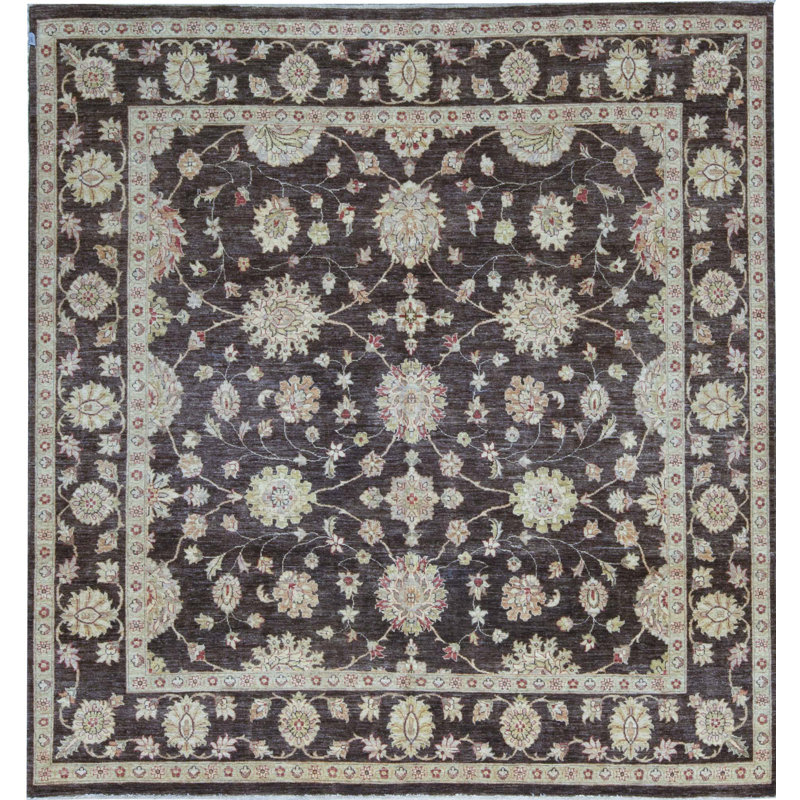 Wool Oriental Area Rug in Cream/Dark Gray