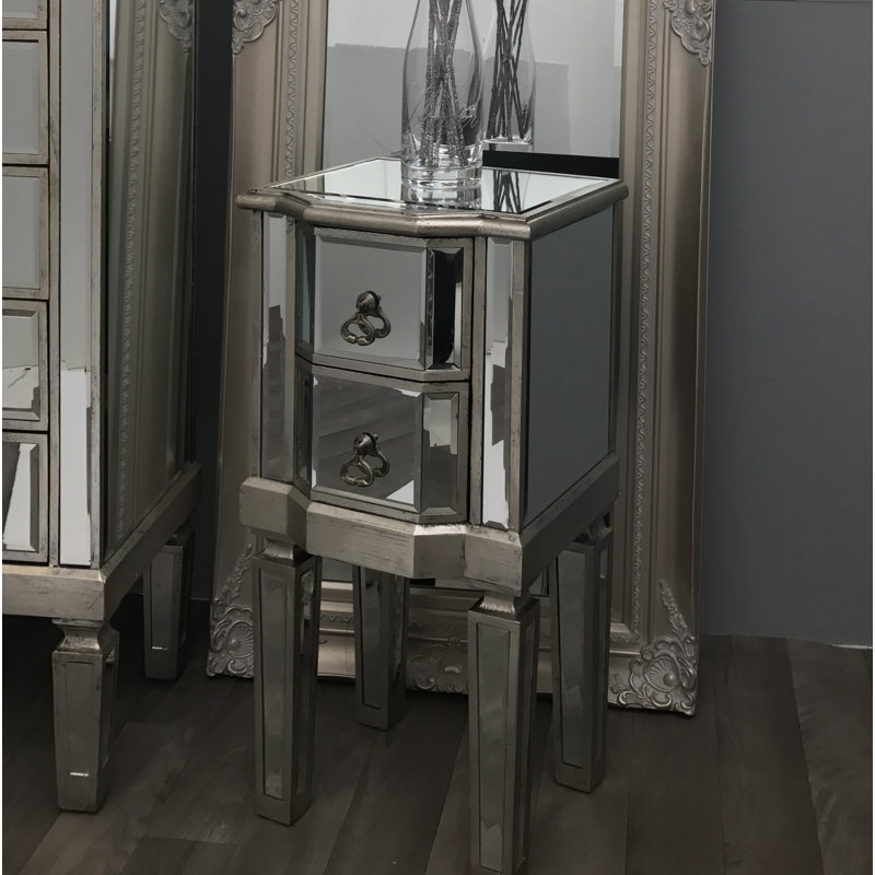 33cm W Solid Wood Bedside Table