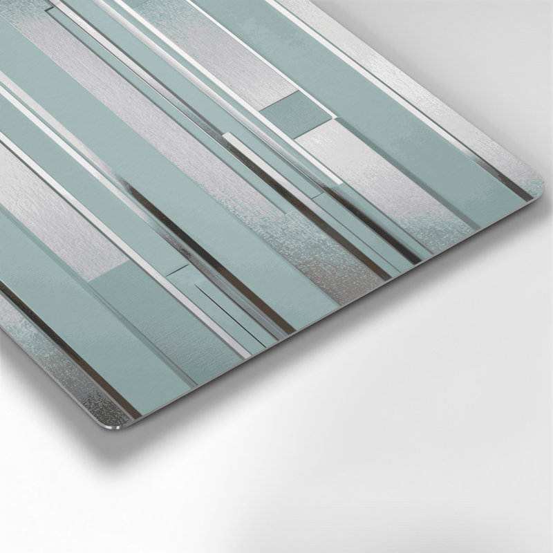 Minimalisme 39, art mural en métal bleu, H 16 po x l 20 po