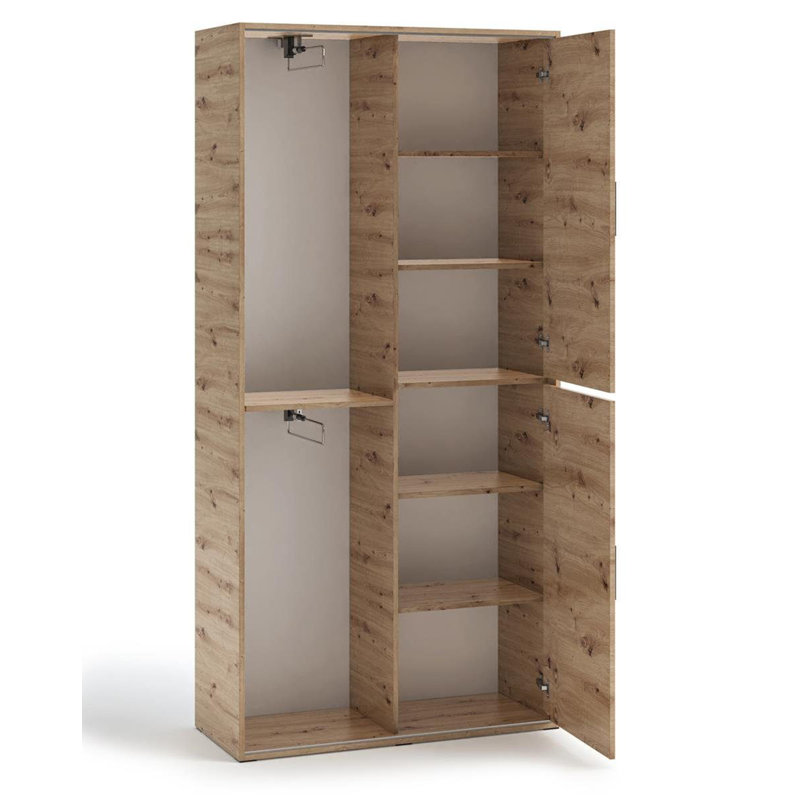 Arawn 2 Door Sliding Wardrobe, Brown