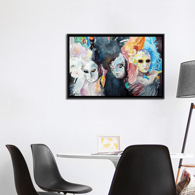 Masques de Venise, reproduction d'art sur toile encadrée