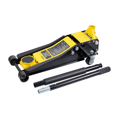 Low Profile Floor Jack 2 Ton (4400 Lbs), Heavy Duty Iron Hydraulic Racing Floor Jack, Hydraulic Car Jack, Dual Piston Quick Lift Pump, 3"-18.5" Height Lifting Range (Yellow)