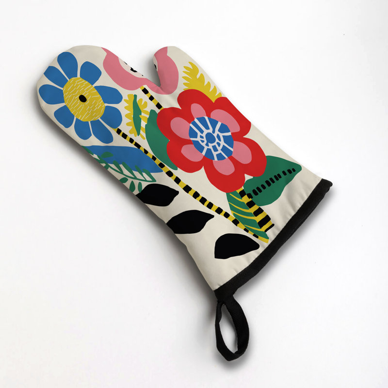 Bold Flora Oven Mitt Cotton Twill