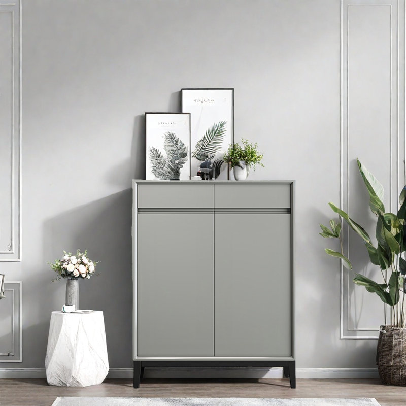 Console en bois de bouleau massif, Gris clair