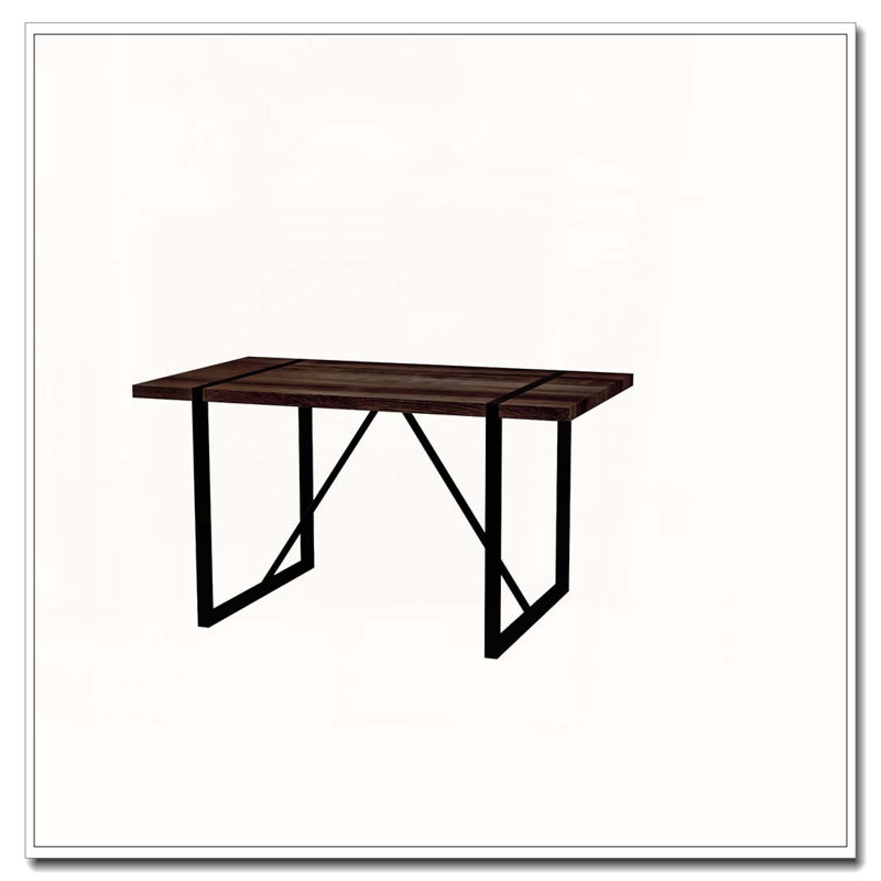 Industrial Rectangular Dining Table, Walnut