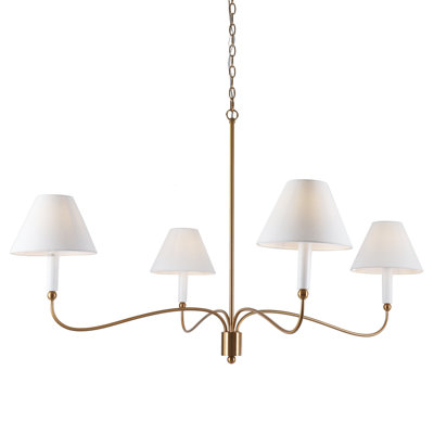 4-Light Dimmable Classic / Traditional Fabric chandelier