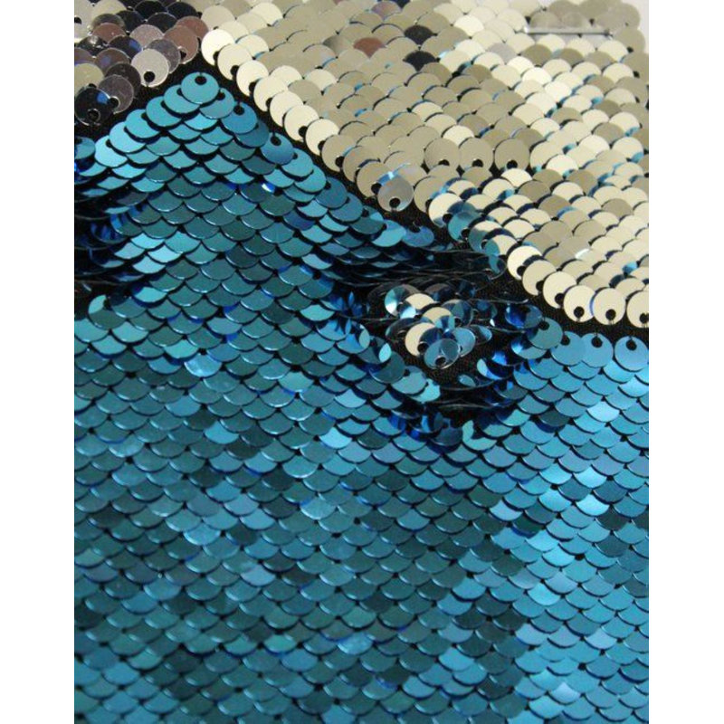 Fabric, Teal/Silver