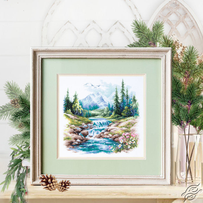 Kit de broderie au point de croix compté « Life Flows » de Magic Needle 70-43
