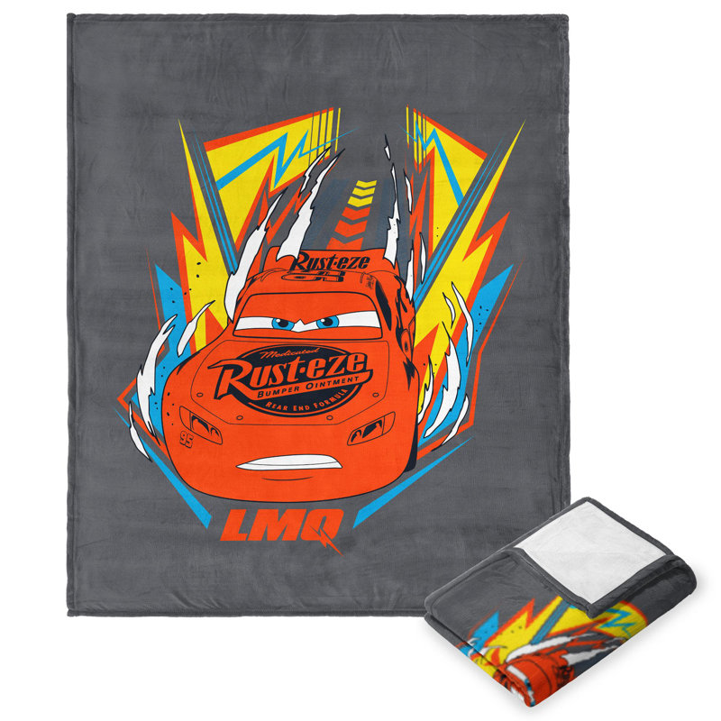 Disney Pixar Cars Gray and Red Sherpa Throw Blanket