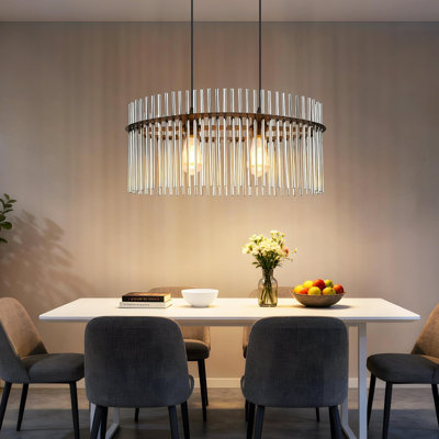 2-Light Elongated Oval Kitchen Island Pedant