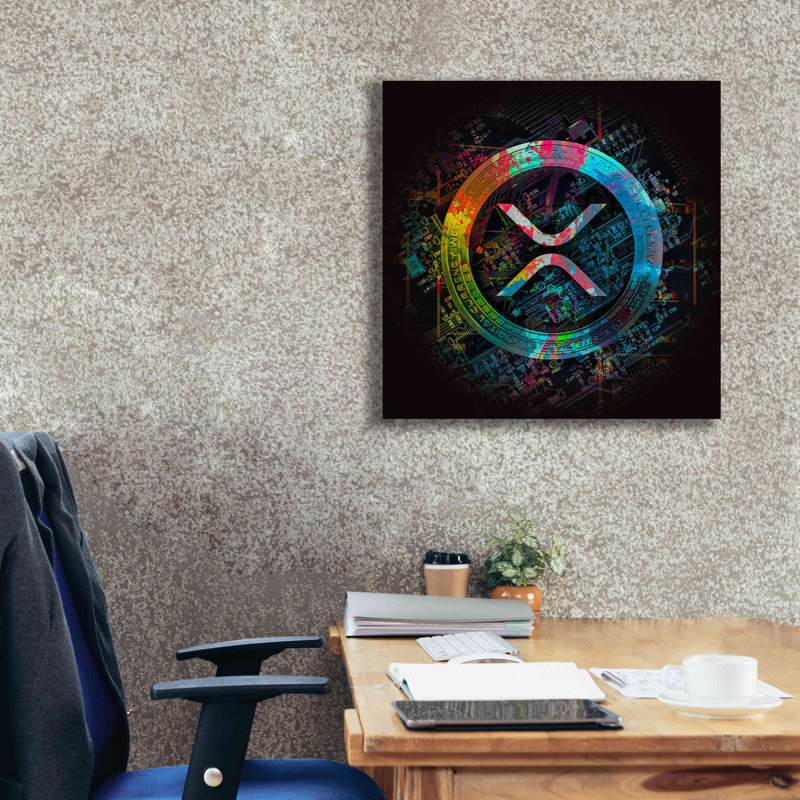 Bungalow Bungalow «XRP Crypto Giga Coin» par Epic Portfolio, art mural sur toile, H 26 po x l 26 po x P 1,5 po