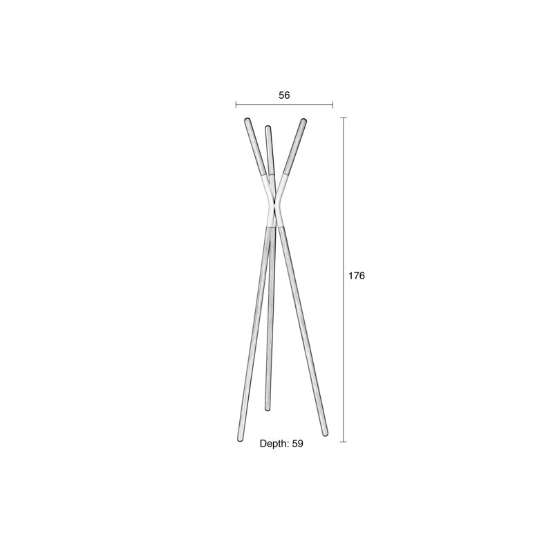 Pinnacle 3 - Hook Coat Rack, White
