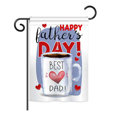 Drapeau de jardin en polyester 19 x 13 po Ausable Happy Best Dad Day