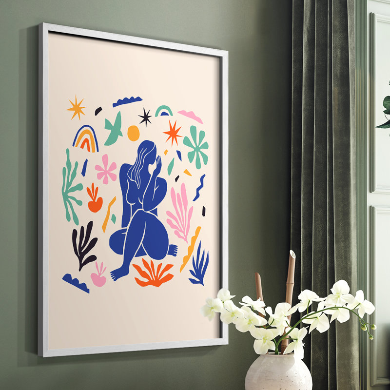 Matisse CDXLIV, reproduction encadrée - bois massif, H 14 po x l 11 po, Cadre simple blanc