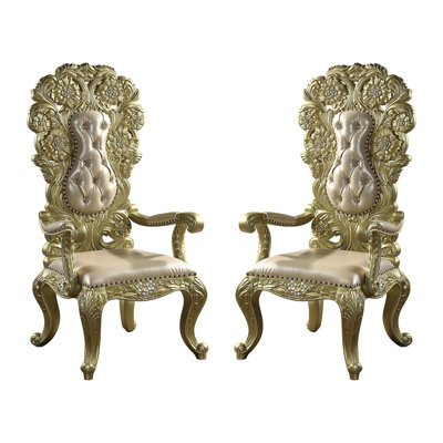 19'' H Tufted Faux Leather Upholstered Armchair