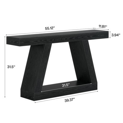 Chasidi Rectangular Pedestal Console Table