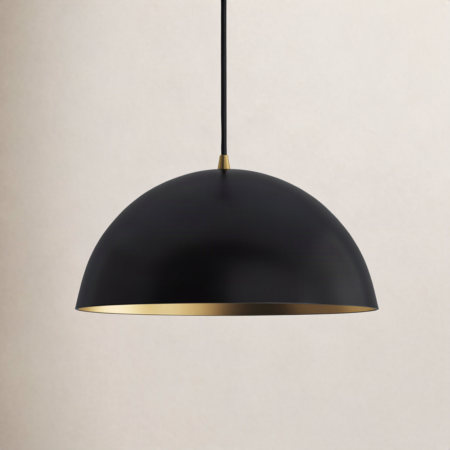 Carsley Single Light Metal Dimmable Pendant, Black