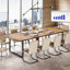 Grande table de conférence, table de réunion de bureau moderne avec pieds en métal