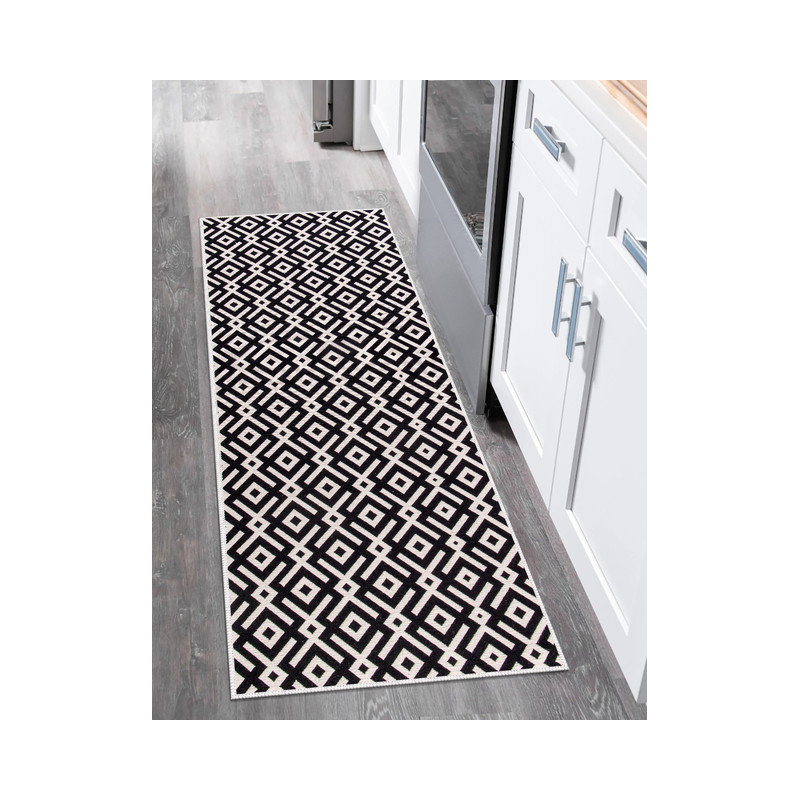 Tapis de cuisine antidérapant Dontrez, Noir