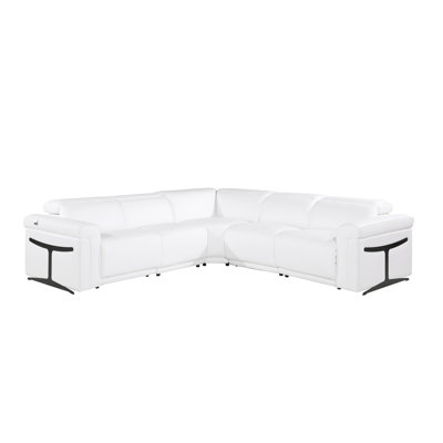 Dreysen 5 - Piece Top Grain Italian Leather Power Reclining Sectional