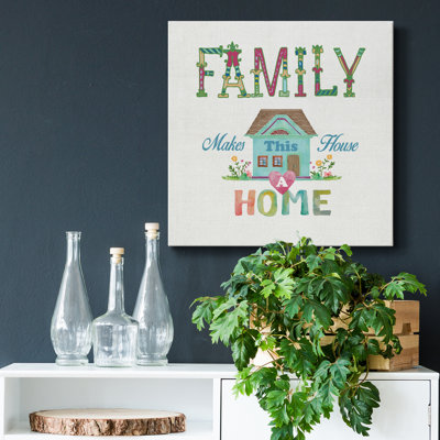 Family - reproduction d'art textuel sur toile tendue