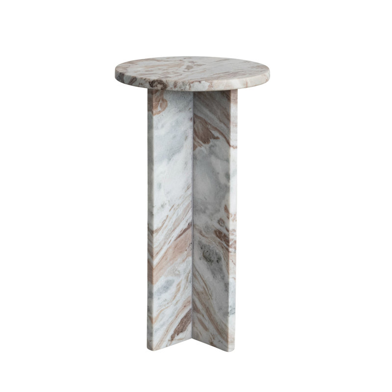 Round Torrento Marble Accent Table