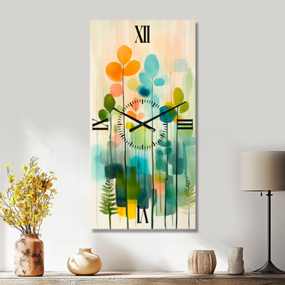 Green Fernlight Woodland Botanical Scene II - Nature Wall Clock