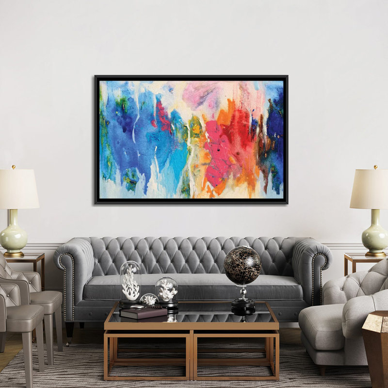 «Composition abstraite xiv», reproduction sur toile, Black Framed Canvas, Pas de tapis, H 32 po x l 48 po x P 1,5 po