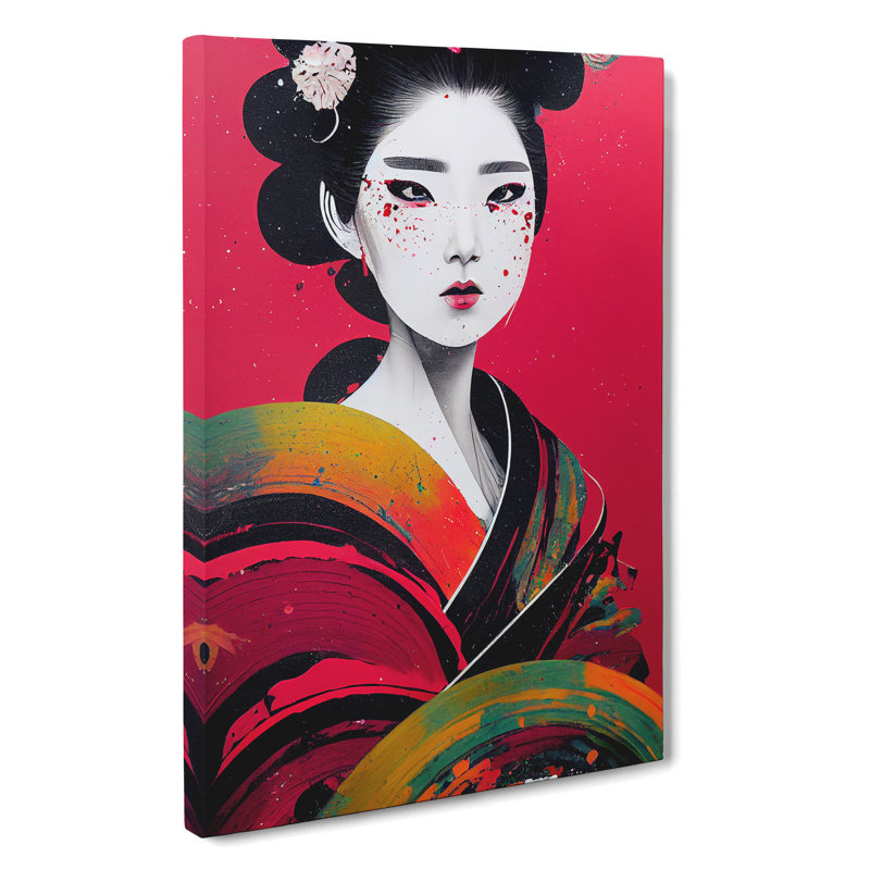 Painted Geisha No.4 - Wrapped Canvas, 60cm H x 40cm W x 3cm D