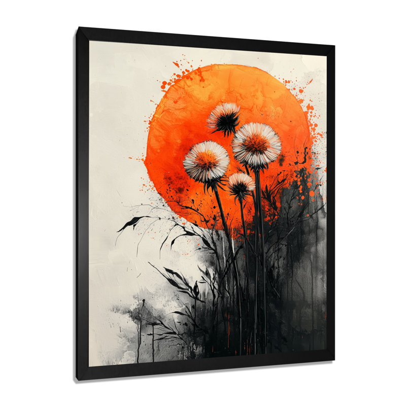 Hughley - Floral Canvas Art Print, Noir, noir, noir, noir, H 20 po x l 12 po, Reproduction encadrée sans passe-partout